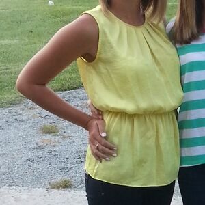Yellow Peplum Top - Small